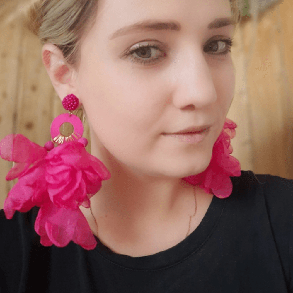 Long Petal Beaded Earrings - zuzumia