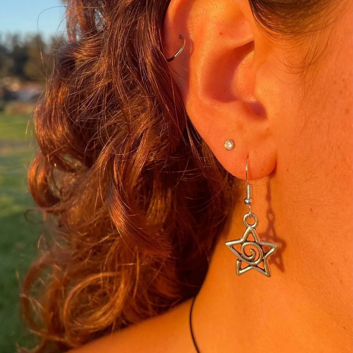 Swirly Star 90s Choker & Earrings