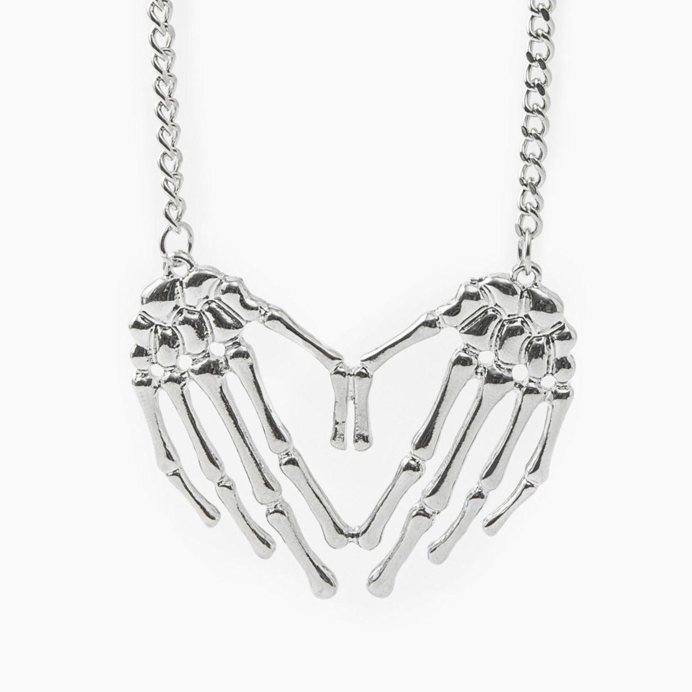 Gothic Skull Hand Chain Necklace - zuzumia