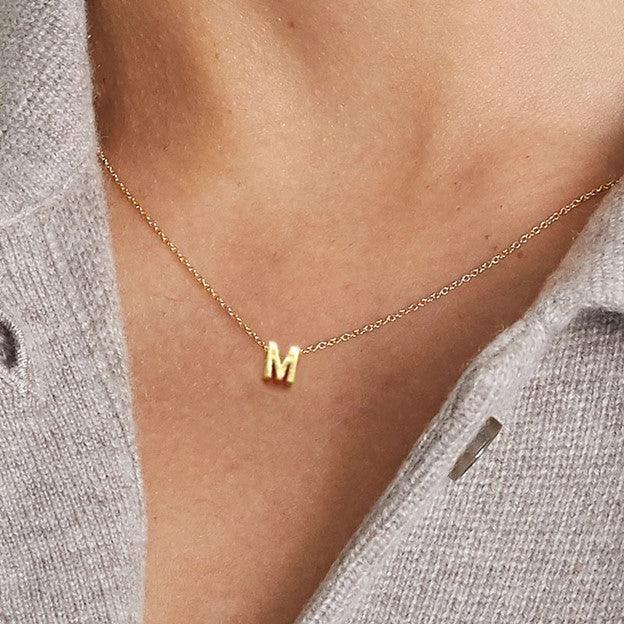 Tiny Initial Necklace - zuzumia