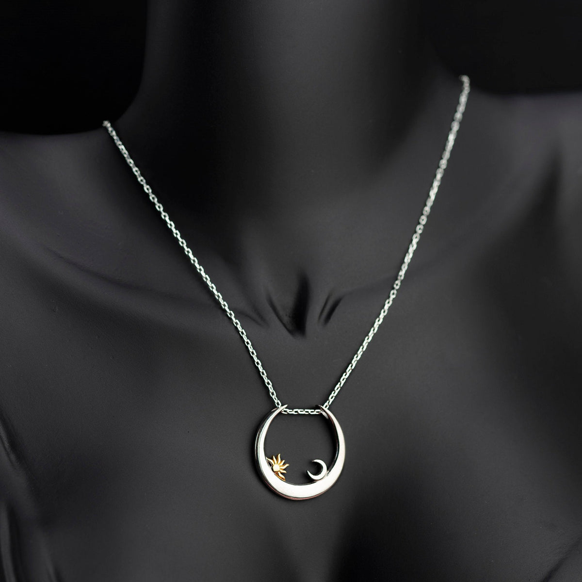 Sun&Moon Ring Holder Necklace