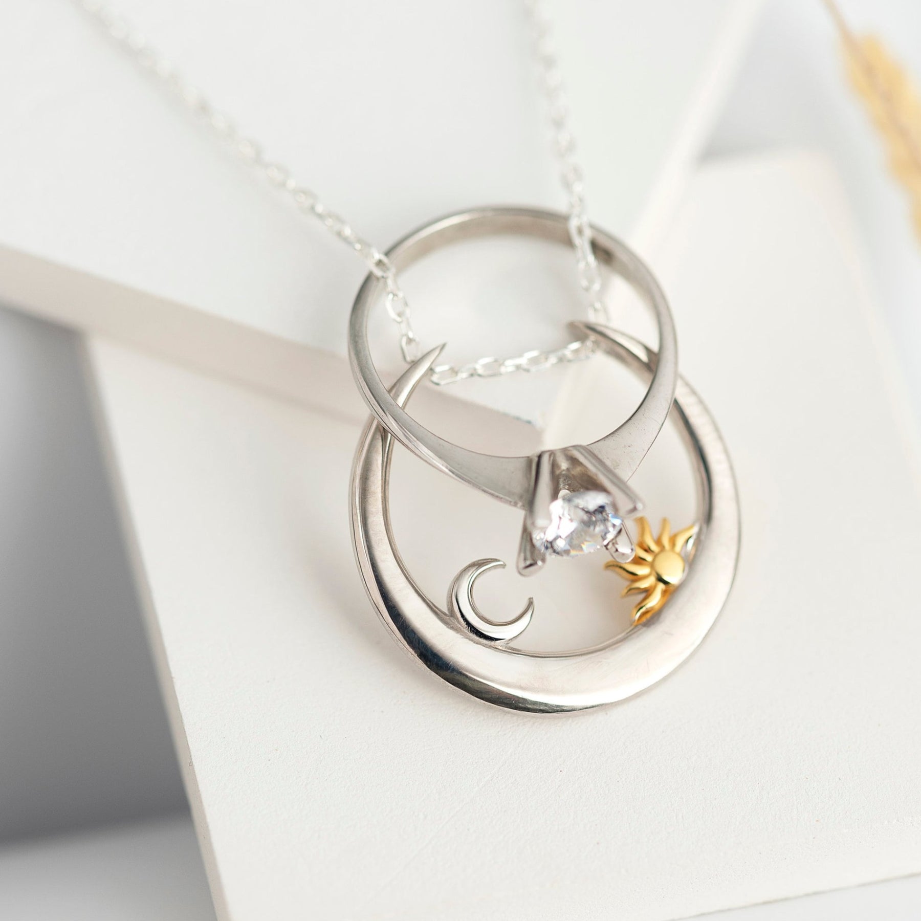 Sun&Moon Ring Holder Necklace