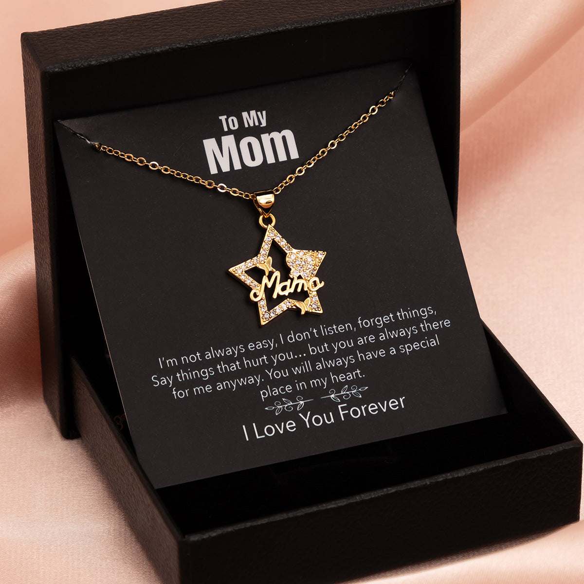 To My Mom - Butterfly Pentagram MAMA Necklace