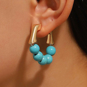 Natural Stones Loop Earrings - zuzumia