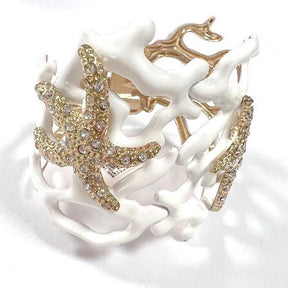 Irregular Hollowed-Out Starfish Coral Bangle Bracelet