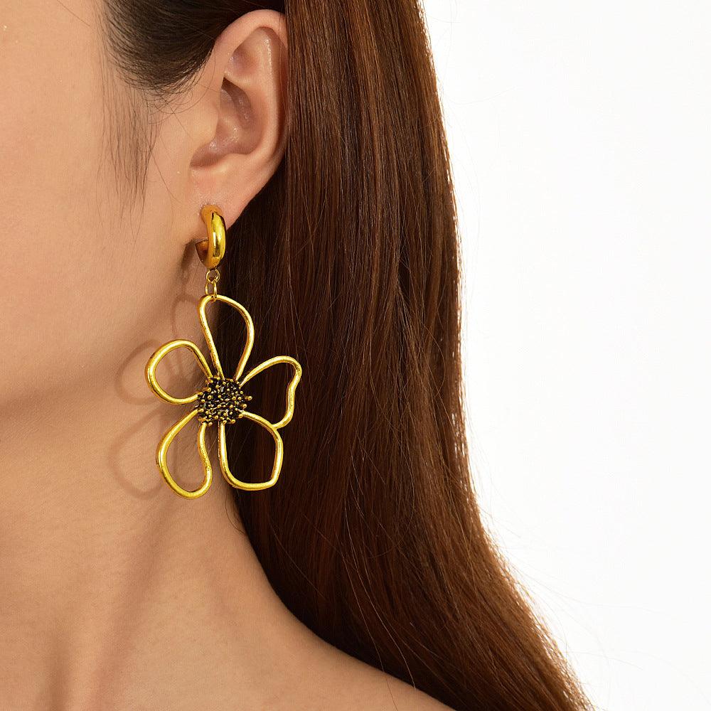 Retro Geometric Floral Earrings - zuzumia