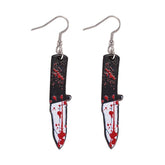 Goth Blood Knife Dangle Earrings - zuzumia