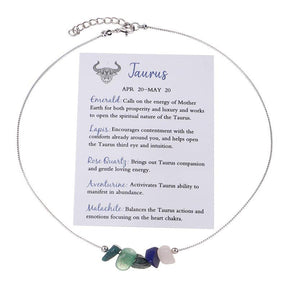 Natural Stone Zodiac Sign Bracelet Necklace - zuzumia