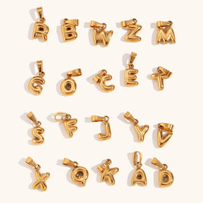 Mini 3D Bubble DIY 26 Initial Letter Charm - zuzumia