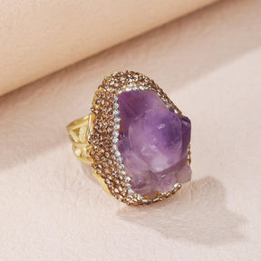 Amethyst Stone Decor Ring - zuzumia