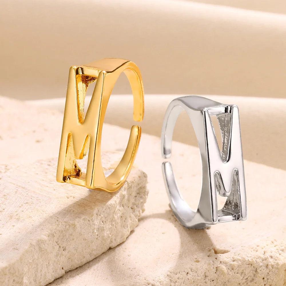 DIY Initial Letter Rings - zuzumia