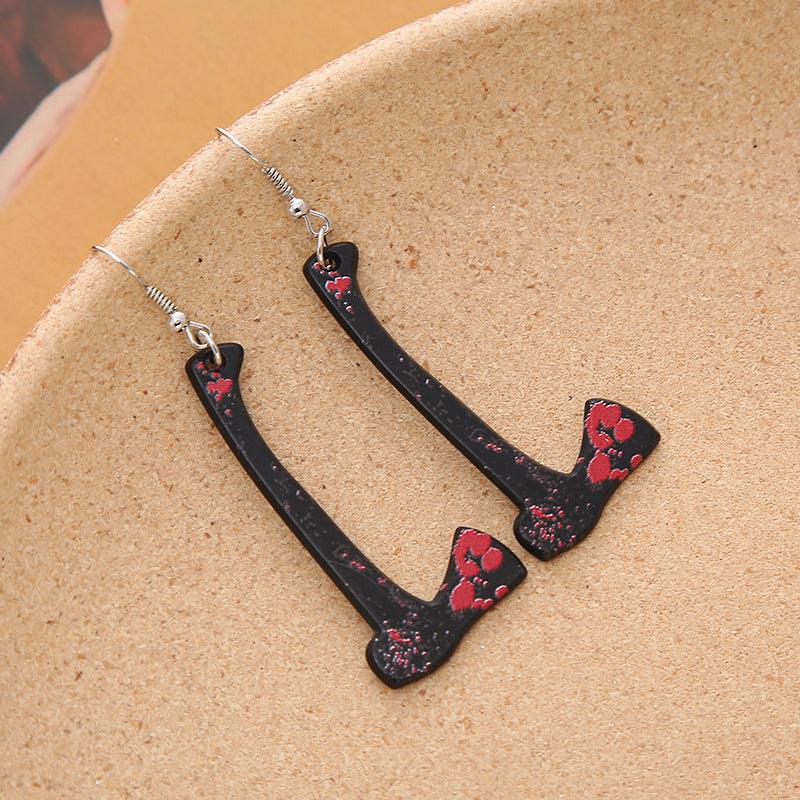 Goth Blood Knife Dangle Earrings - zuzumia