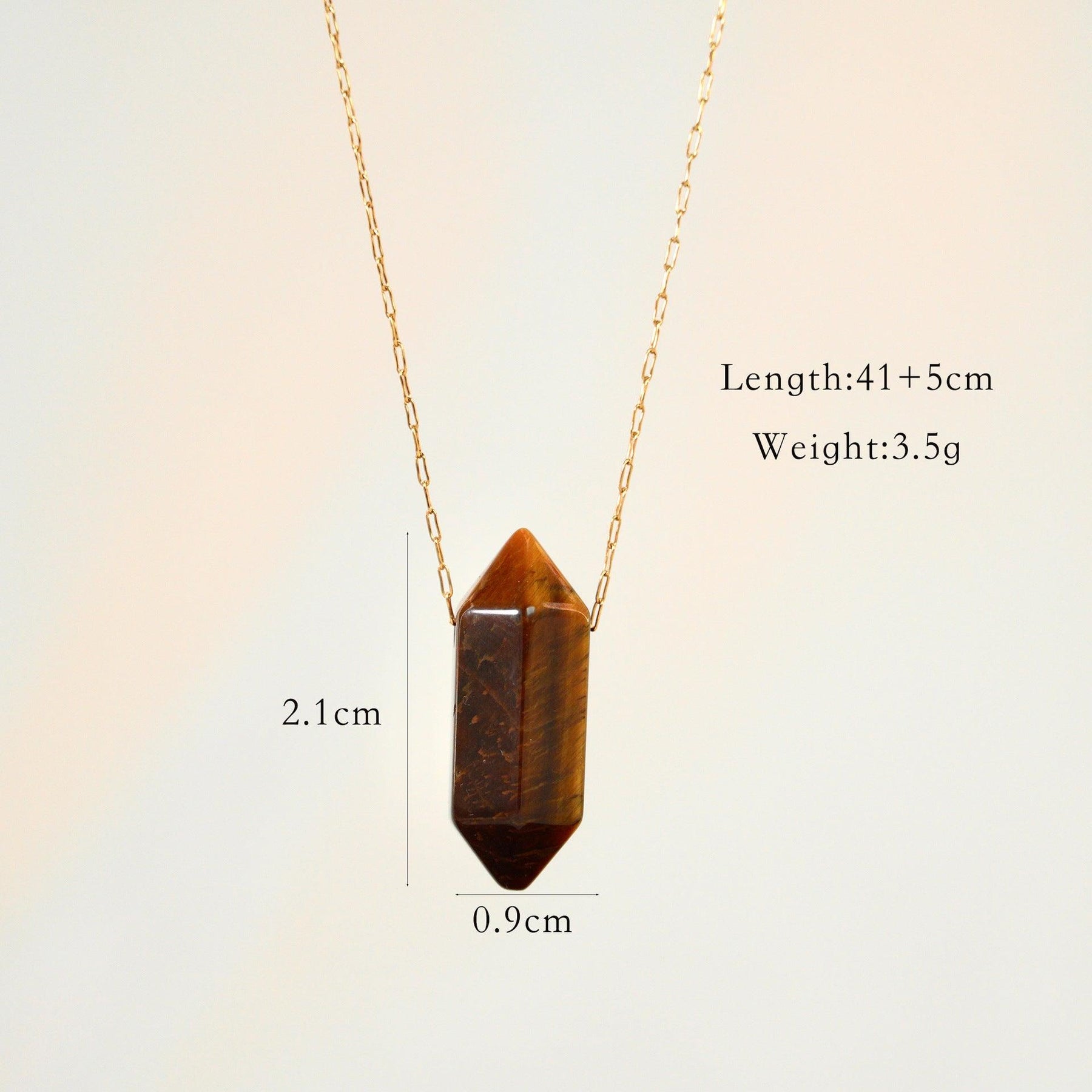 Tiger Eye Stone Pendant Necklace - zuzumia