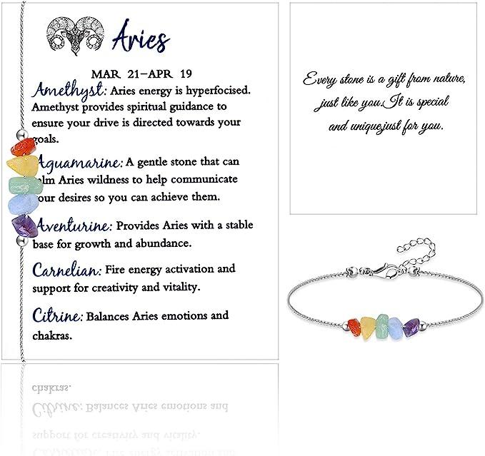 Natural Stone Zodiac Sign Bracelet Necklace - zuzumia