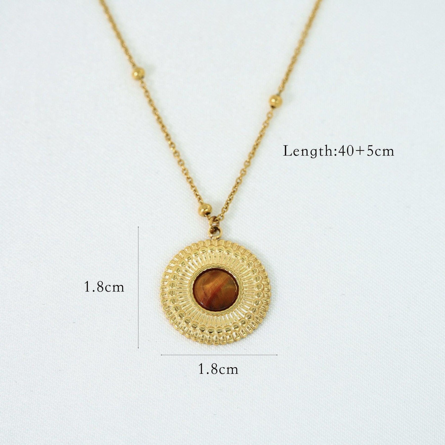 Tiger Eye Stone Pendant Necklace - zuzumia