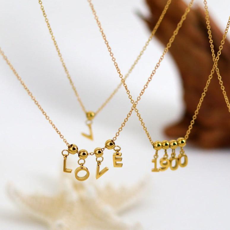 DIY Initial Letter & Number Charm Necklace - zuzumia