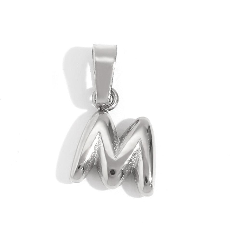 Mini 3D Bubble DIY 26 Initial Letter Charm - zuzumia