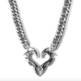 Flame Heart Pendant Necklace - zuzumia