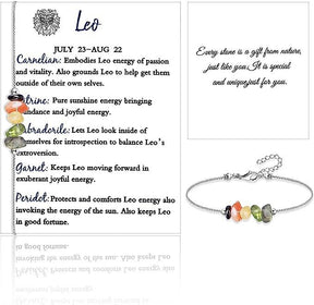 Natural Stone Zodiac Sign Bracelet Necklace - zuzumia