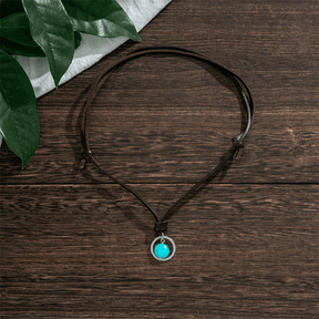 Leather Turquoise Stone Necklace - zuzumia