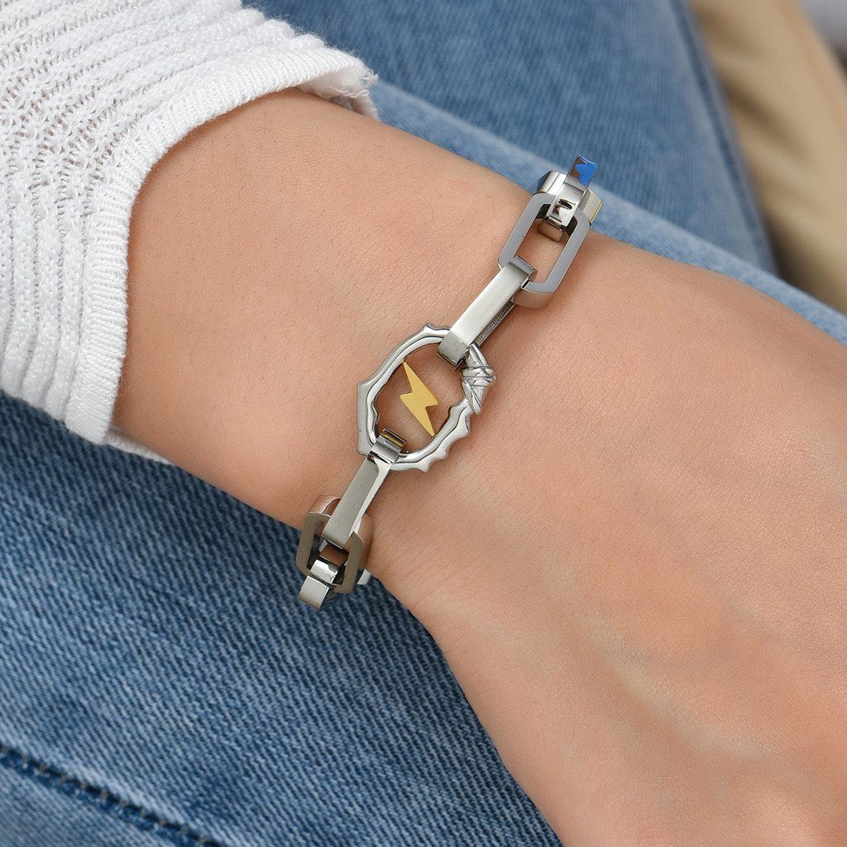 Lightning Bolt Loop Chain Bracelet - zuzumia