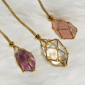 Crystal Stone Holder Necklace - zuzumia