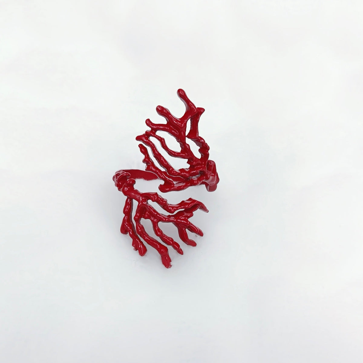 Irregular Hollowed-Out Coral Ring