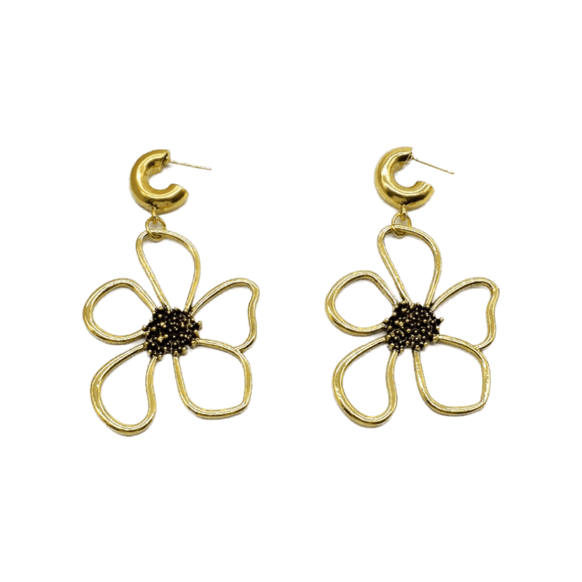 Retro Geometric Floral Earrings - zuzumia