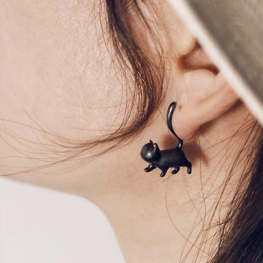 Cute Running Cat Earrings - zuzumia