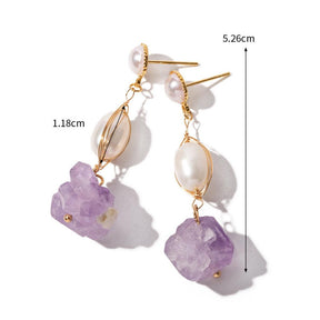 Amethyst Gemstone Vintage Earrings - zuzumia