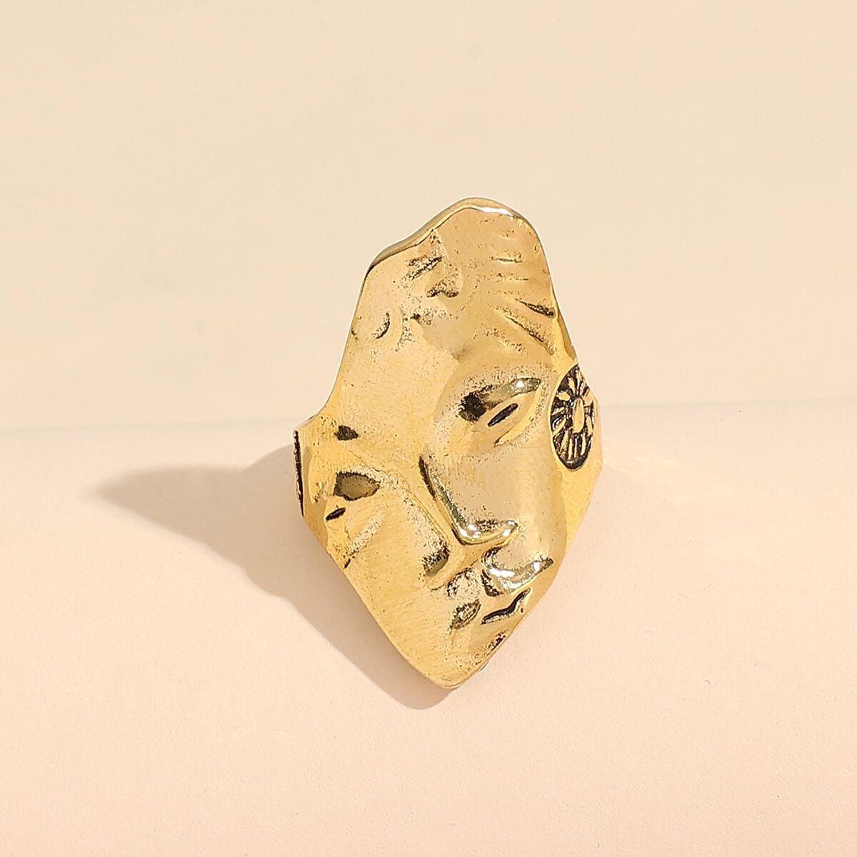 Antique Silver Face Ring - zuzumia