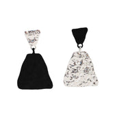 Black And White Colorblock Earrings - zuzumia