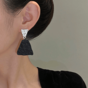 Black And White Colorblock Earrings - zuzumia