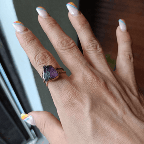 Raw Gem Birthstone Ring - zuzumia