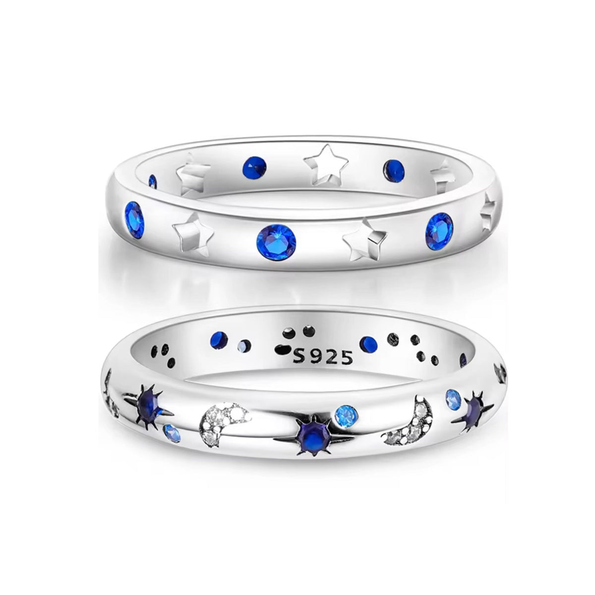 Zircon Star Moon Rings - zuzumia