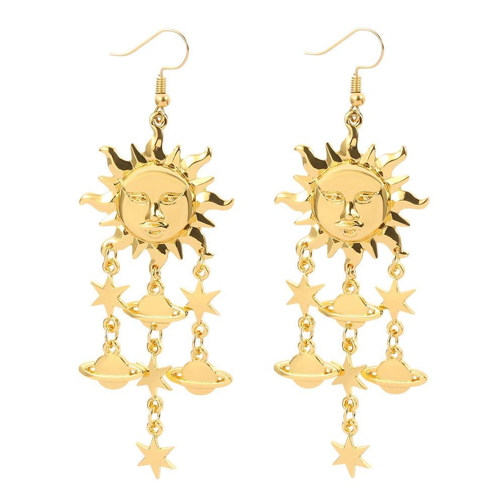 Sun Star Dangle Earrings - zuzumia