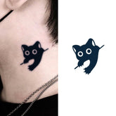 Black Cat Herbal Temporary Tattoos Sticker - zuzumia