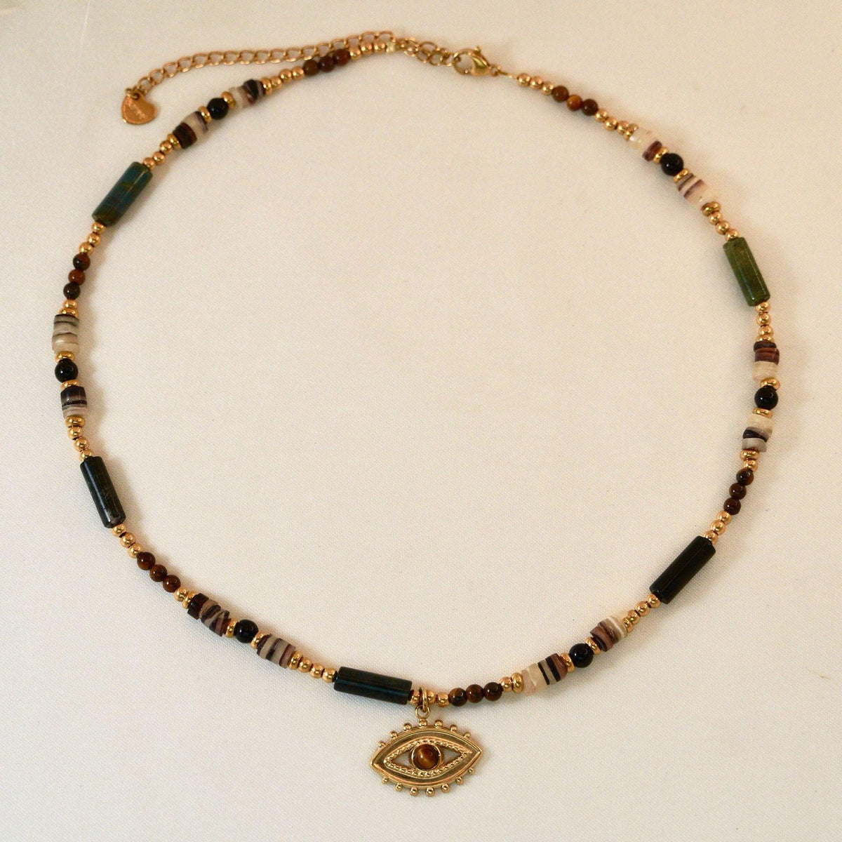 Tiger Eye Stone Pendant Necklace - zuzumia