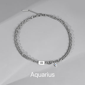 Zodiac Sign Double-layer Necklace