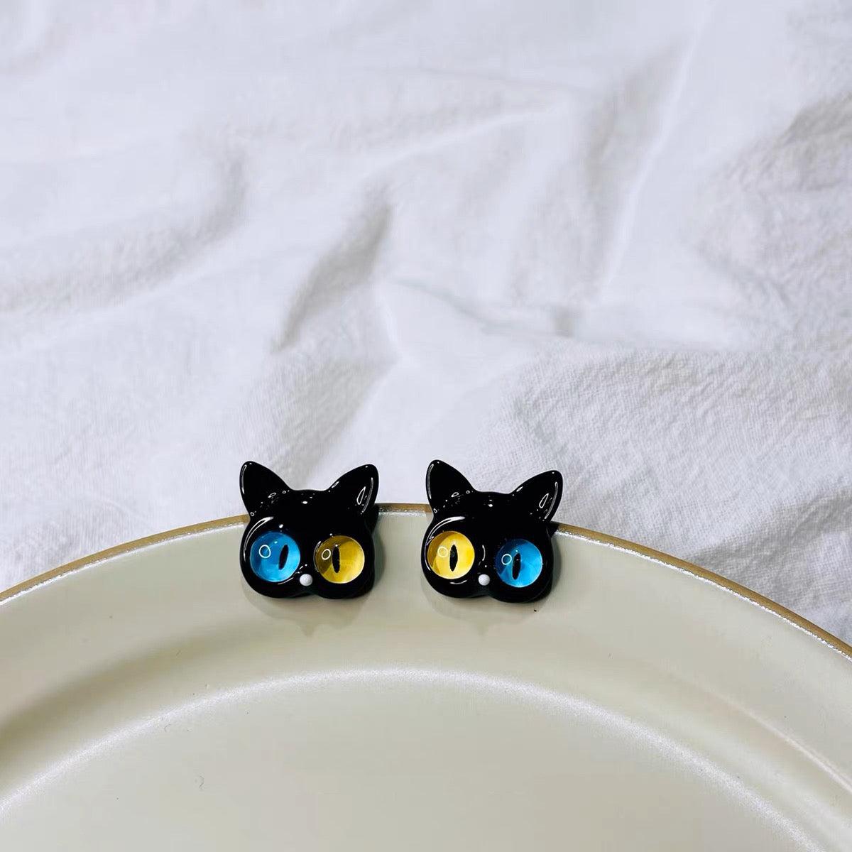 Funny Cat Monster Ring Earrings Set - zuzumia