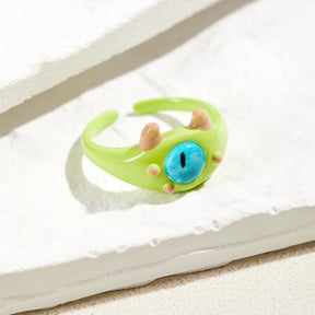 Funny Cat Monster Ring Earrings Set - zuzumia