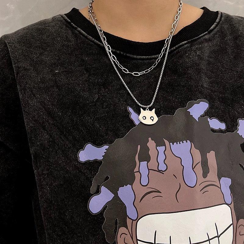 Double-Layer Evil Cat Necklace - zuzumia