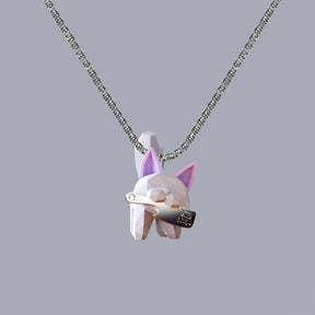 Creative 3D Cartoon Cat Killer Earrings Necklace - zuzumia