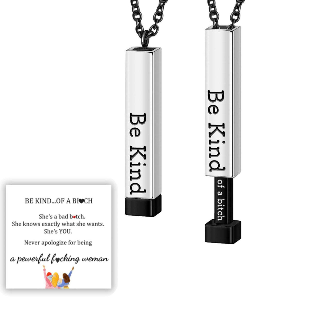 Be Kind...Of A Bi♥ch - Hidden Message Necklace