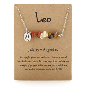 Handmade Natural Stone Zodiac Sign Necklace