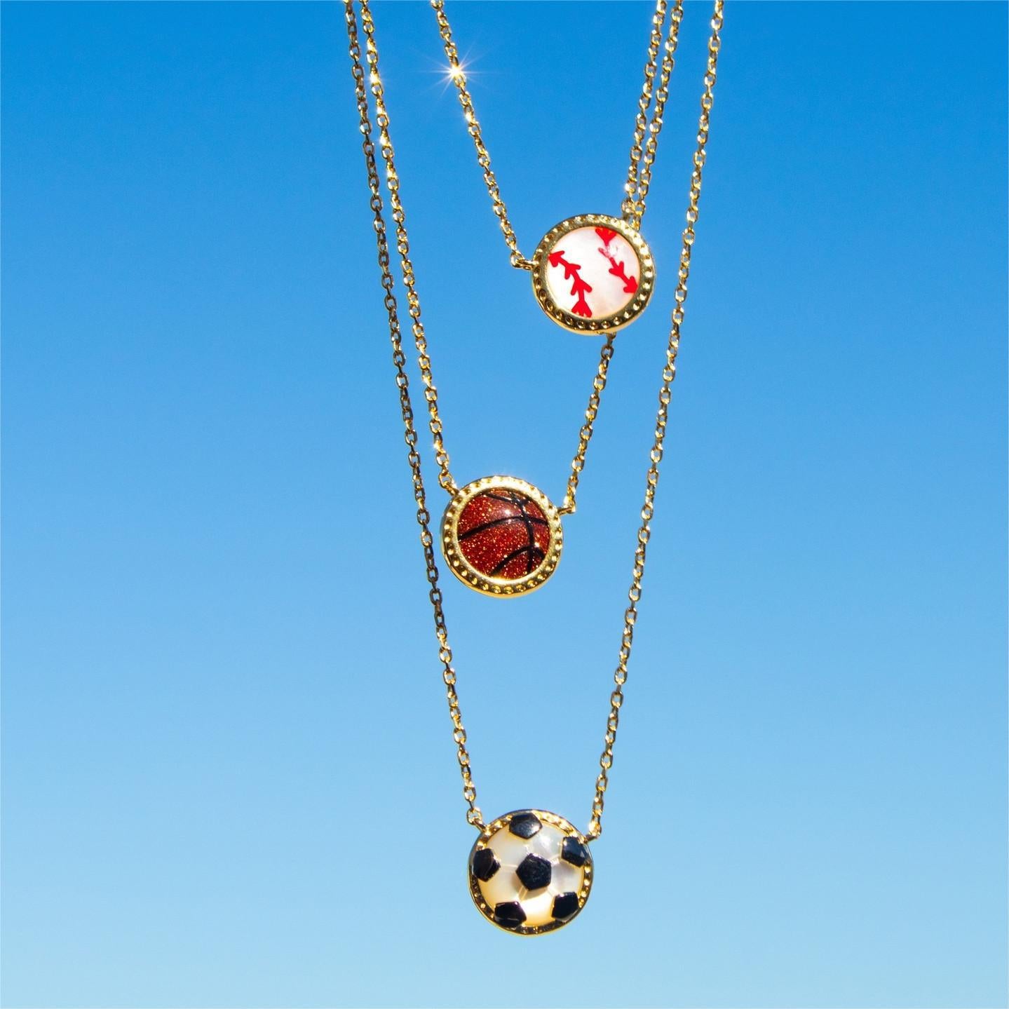 Soccer Baseball Basketball Pendant Necklace