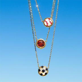 Soccer Baseball Basketball Pendant Necklace