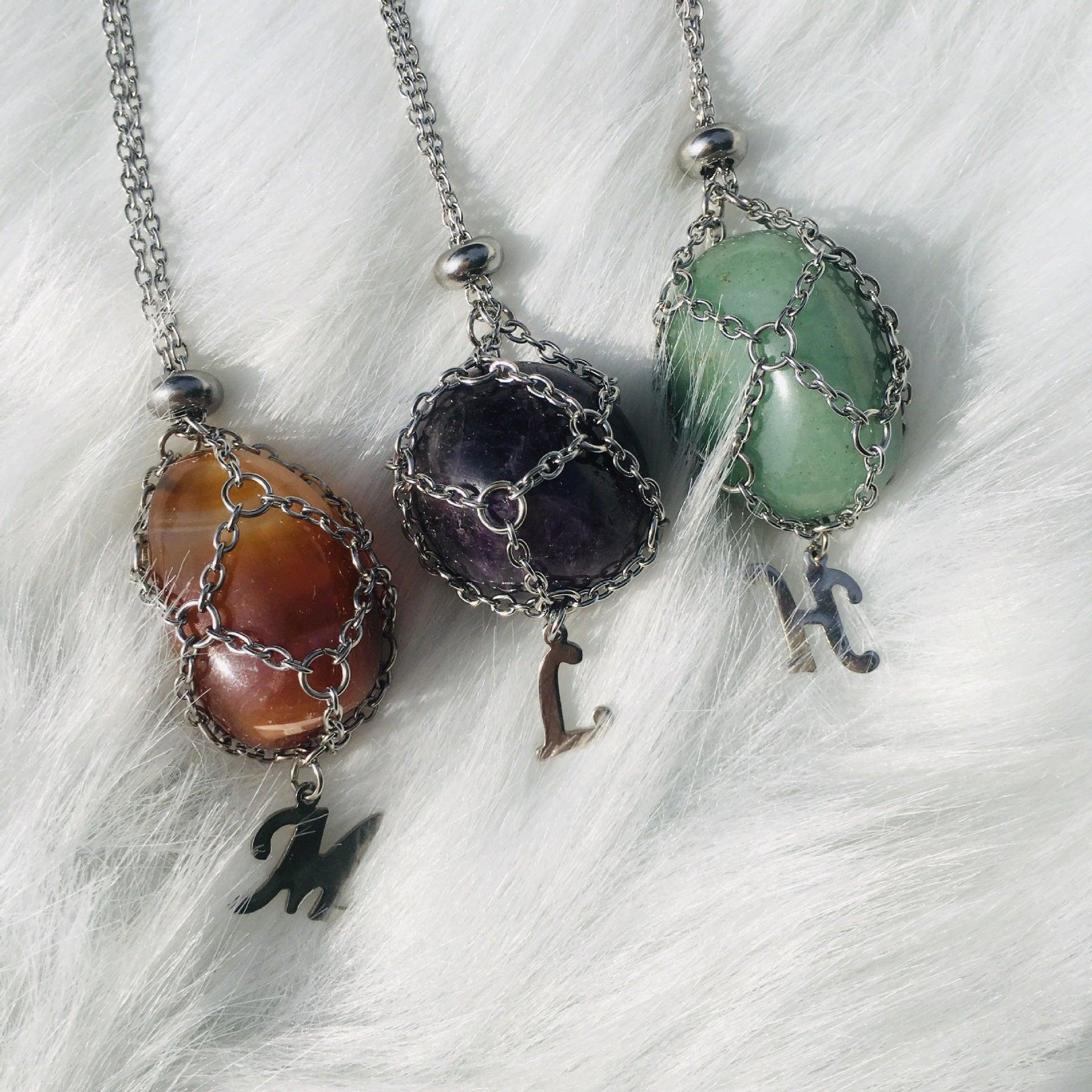 Initial Crystal Holder Necklace - zuzumia