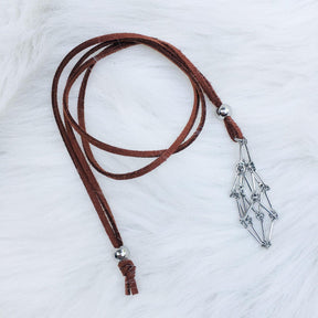 Crystal Holder Leather Necklace - zuzumia