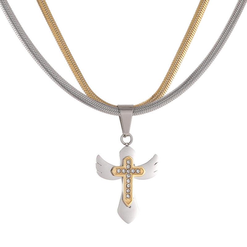 Wings of Redemption Cross Necklace - zuzumia